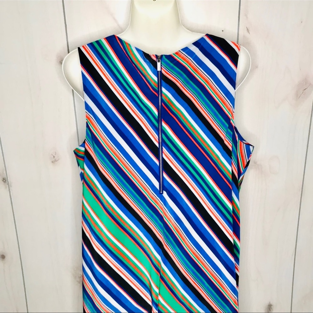 Halogen Bright Diagonal Stripe Shift Sleeveless D… - image 5